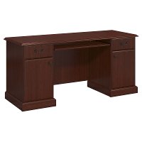 Kathy Ireland Cherry Pedestal Desk - Bennington