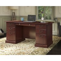 Kathy Ireland Cherry Manager's Desk - Bennington-3