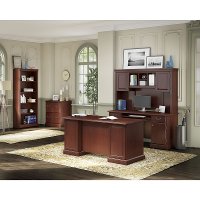 Kathy Ireland Cherry Manager's Desk - Bennington-4
