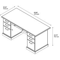 Kathy Ireland Cherry Manager's Desk - Bennington-5