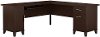 Clearance Mocha Cherry 72W L Shaped Desk - Somerset