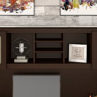Mocha Cherry 72W L Shaped Desk Hutch - Somerset-7