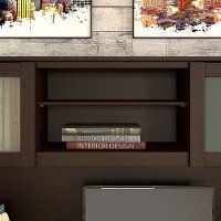 Mocha Cherry 60W L Shaped Desk Hutch - Somerset-4