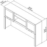 Mocha Cherry 60W L Shaped Desk Hutch - Somerset-6