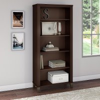 Mocha Cherry 5-Shelf Bookcase - Somerset