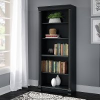 Antique Black Executive 5-Shelf Bookcase - Birmingham