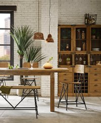 9PC:COO/CHINACABINET Ink+Ivy Cooper Elm 9 Piece Rustic Industrial China Cabinet-2
