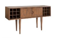 WYN-502WINECONSOLE Ink+Ivy Wynn Pecan Mid-Century Modern Wine Console