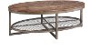 SHE-101COCKTAIL Wood & Metal Rustic Oval Coffee Table - Ink+Ivy Sheridan