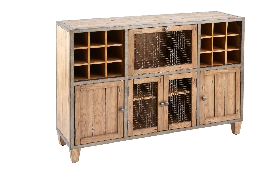 CIR-504A/FPF20-0379 Ink+Ivy Cirque Wood & Metal Rustic Industrial Liquor Bar Cabinet-1