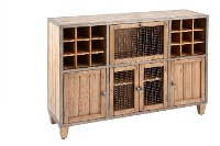 CIR-504ALIQUORBAR Ink+Ivy Cirque Wood & Metal Rustic Industrial Liquor Bar Cabinet