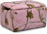Real Tree Pink Camouflage Upholstered Storage Box