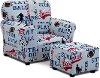 All Sports American Blue Club Chair and Ottoman Set