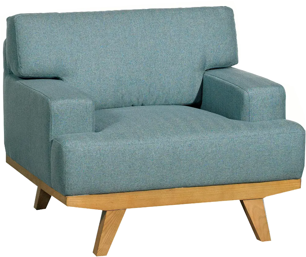 MAR801/IIF180100/BLU Ink+Ivy Martin Cornflower Blue Upholstered Mid Century Chair-1