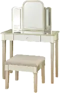 Silver Leaf Mirror Vanity Set
