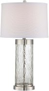Clearance Polished Steel and Glass Table Lamp