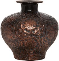 Hydrocal Two Tone Copper and Black Vase