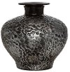 Hydrocal Two-Tone Black and Silver Vase