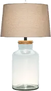 G2165/GLASS 28 Inch Clear Glass Table Lamp