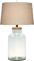 G2165/GLASS 28 Inch Clear Glass Table Lamp