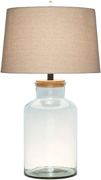 28 Inch Clear Glass Table Lamp