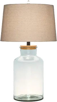 28 Inch Clear Glass Table Lamp
