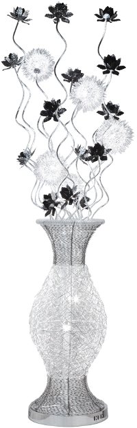 Chrome Floral Floor Lamp