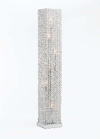 Chrome and Crystal Pillar Floor Lamp