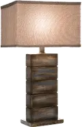 H6485SBR/3WAY/BLUE Brown Table Lamp