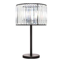 Black Metal Table Lamp with Crystal Shade