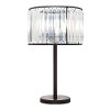 Matte Black Metal Table Lamp with Crystal Shade