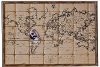 Burlap Map Pinboard With Wood Frame