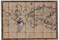 Burlap Map Pinboard With Wood Frame