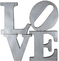 Galvanized Love Word Decor