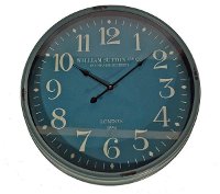 Blue Metal Framed Clock