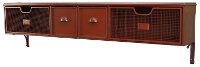 Red 4-Drawer Metal Wall Shelf