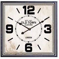 White Metal Framed Square Clock