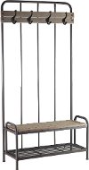 Wood and Metal Hall Tree with Bench