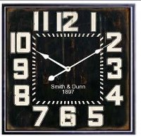 Black Metal Framed Square Clock