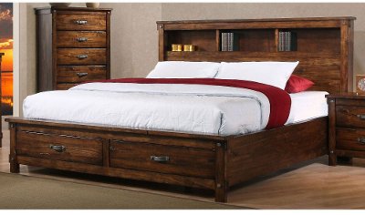 Rustic Brown Full Storage Bed - Jessie