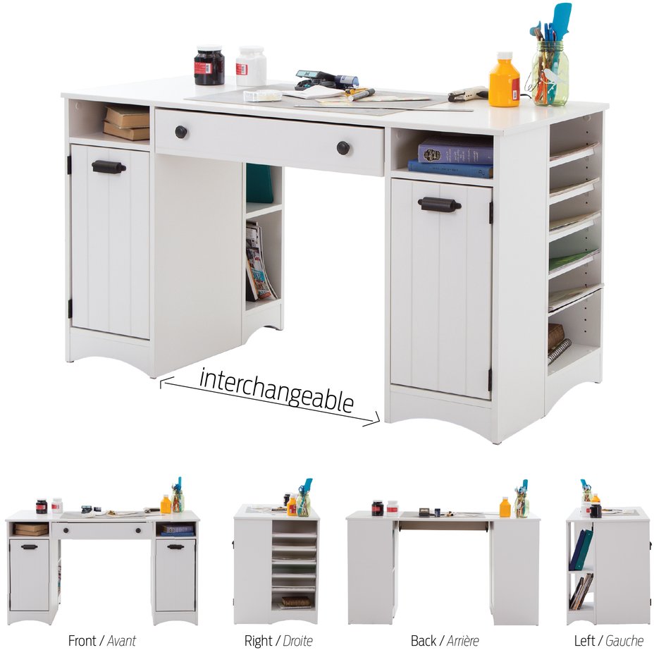 7260727 White Craft Table with Storage - Artwork-4