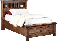 Rustic Brown Twin Storage Bed - Jessie