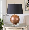 Copper Table Lamp with Crystal Foot-2