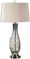 Translucent Charcoal Gray Glass Table Lamp
