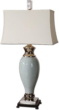 Crackled Blue Ceramic Table Lamp