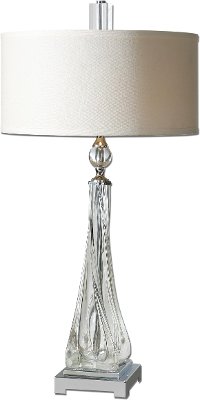 Twisted Glass Base Table Lamp