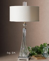 Twisted Glass Base Table Lamp-2