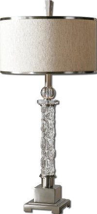 Carved Glass Table Lamp