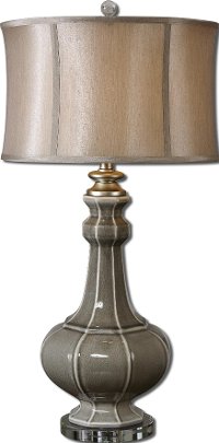 Crackled Gray Ceramic Table Lamp