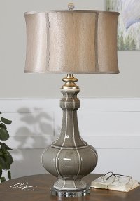 Crackled Gray Ceramic Table Lamp-2